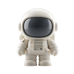 Icône d'astronaute 3D mignonne - Personnage d'explorateur spatial