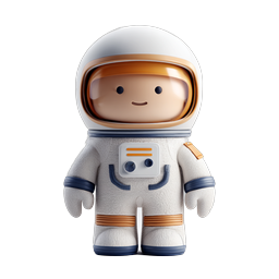 Cute Astronaut Character Icon - 3D Space Explorer