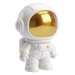 Cute 3D Astronaut Icon - Space Explorer Character