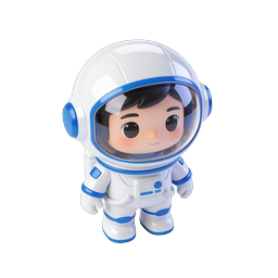 Cute Astronaut 3D Clay Icon - Space Character