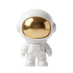 Cute 3D Astronaut Icon with Gold Visor Helmet
