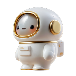 Icona 3D carina di robot astronauta in argilla | Personaggio spaziale