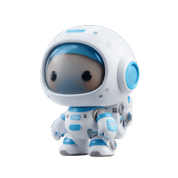 Cute Astronaut Robot 3D Character Icon