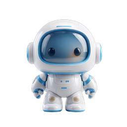 Cute Astronaut Robot Icon - Adorable 3D Space Character