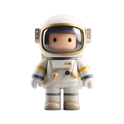 Cute Clay Astronaut Toy Icon - Space Explorer Character