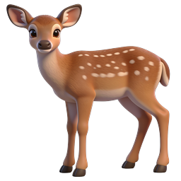 Cute Baby Deer Fawn 3D Icon | Adorable Woodland Animal