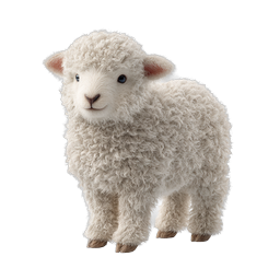 Adorable Fluffy Baby Lamb Icon - Cute Farm Animal