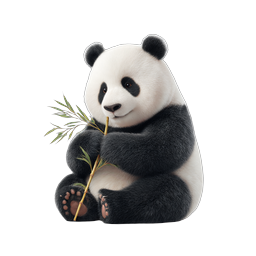 Cute Baby Panda Eating Bamboo | Adorable Wildlife Icon