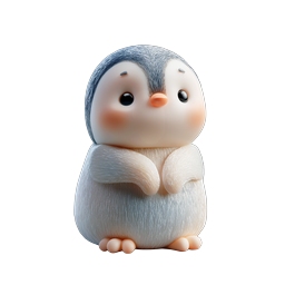 Cute Baby Penguin Icon - Adorable 3D Rendered Character