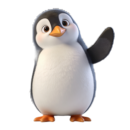 可愛い赤ちゃんペンギンの 3D キャラクターアイコン - 愛らしいカートゥーン