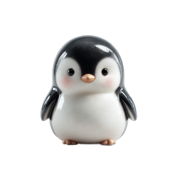 Ícone de pinguim bebê fofo - Adorável personagem 3D Kawaii