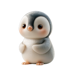 Cute Baby Penguin 3D Icon - Adorable Kawaii Animal