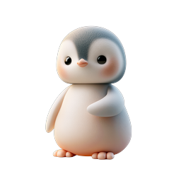 Ícone 3D de Pinguim Bebê Fofo - Adorável Personagem de Animal de Inverno