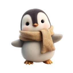 可愛い赤ちゃんペンギンの3Dアイコン - 愛らしい野生動物キャラクター
