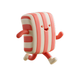 Cute Bacon Character 3D Icon | Playful Food Mascot Design