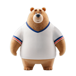 Adorable 3D Bear Character in Sports Jersey Icon