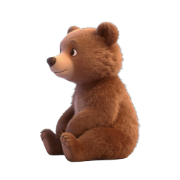 Adorable 3D Brown Bear Character Illustration