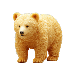 Adorable Fluffy Bear Cub Icon - Cute Wildlife Animal