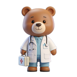 Ícone de urso médico fofo para a saúde infantil