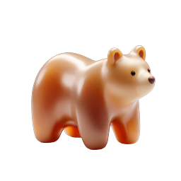 ไอคอน 3D เรนเดอร์รูปปั้นหมีสุดน่ารัก