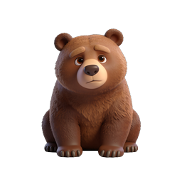 Cute Cartoon Bear Icon for Nature Projects