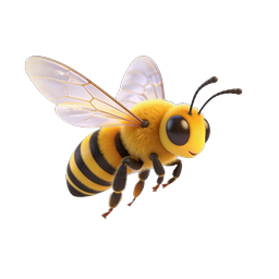 Cute 3D Cartoon Bee Icon - Adorable Insect Character
