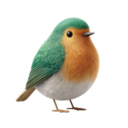 Cute 3D Bird Icon - Colorful Songbird Illustration