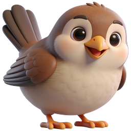 Cute Bird Icon for Playful Designs