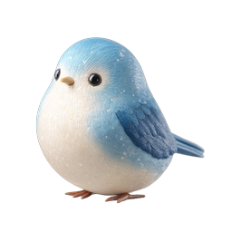 Cute Blue Bird - Adorable 3D Bird Illustration Icon