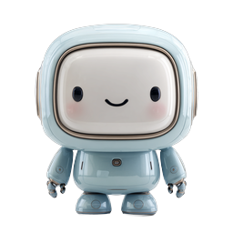 Cute Blue Robot Icon - Friendly AI Mascot