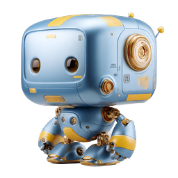Cute Blue 3D Robot Character Icon for Tech & AI