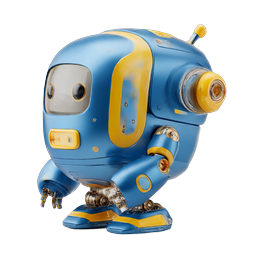 Cute Blue Robot 3D Icon - Friendly AI Character Design