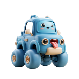 Cute Blue Cartoon Truck Icon - Adorable Kawaii Vehicle Design