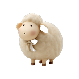 Adorable Bow-Tie Sheep Clay Style Icon for Kids Design