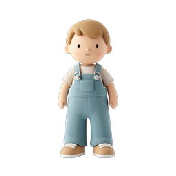 Cute 3D Boy Character Icon - Clay Style Illustration