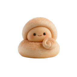Cute Bread Character Icon - Kawaii Bakery Clay Style