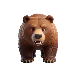 Süßes braunes Bären 3D App-Icon - Wildlife Charakter-Design