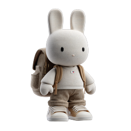 Cute Bunny Schoolboy Character Icon | Adorable 3D Rabbit