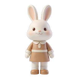 Cute Bunny Teacher Icon for Educational Projects