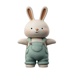Cute Bunny Toy Icon | Adorable Plush Rabbit Character