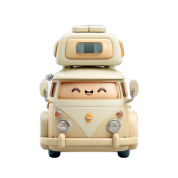 Biểu tượng xe cắm trại dễ thương - Xe hoạt hình 3D phong cách Kawaii