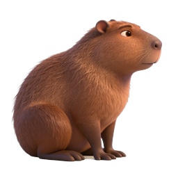 Adorable 3D Capybara Icon - Cute Wildlife Character