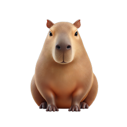 Cute Capybara Icon - Adorable 3D Rodent Character