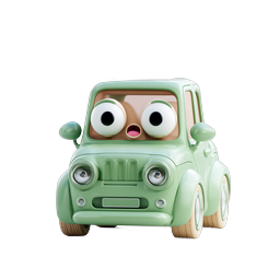 Cute Cartoon Car Character - 3D Rendered Mascot Icon