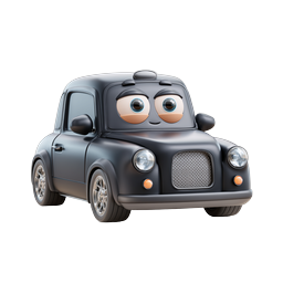 Cute Cartoon Car Character - Adorable 3D Vehicle Icon