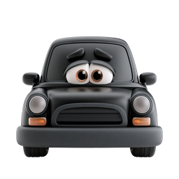 Cute Cartoon Car Icon - Pixar Style 3D Vehicle