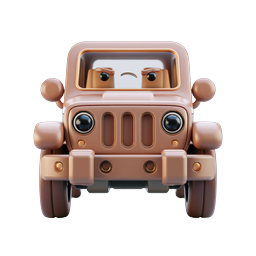 Cute Cartoon Jeep 3D Icon | Friendly Clay-Style Vehicle