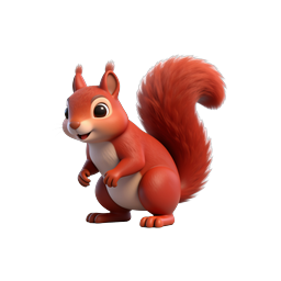 Cute Cartoon Squirrel Icon | 3D Rendered Woodland Animal