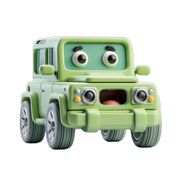 Cute Cartoon Truck Icon - 3D Clay Style Vehicle
