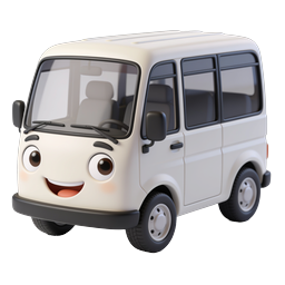 Cute Cartoon Van Character - Friendly 3D Vehicle Icon